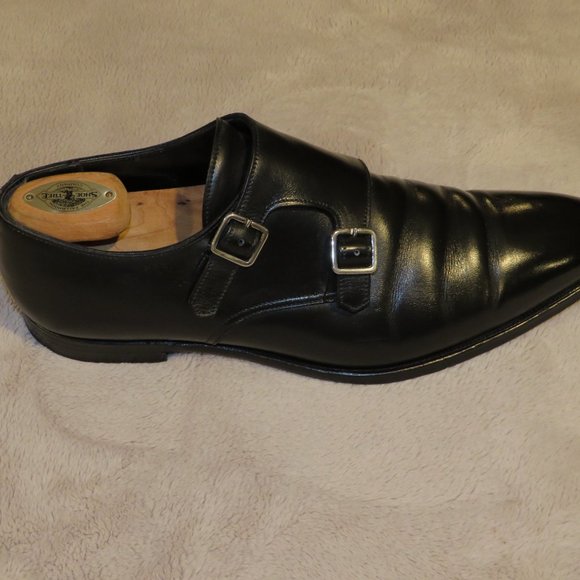 Crockett & Jones Seymour2 Black Calf Leather Double Monk Strap Loafer 9E - Picture 2 of 9
